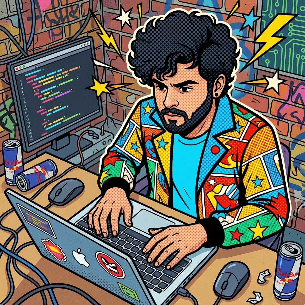 Me writing code